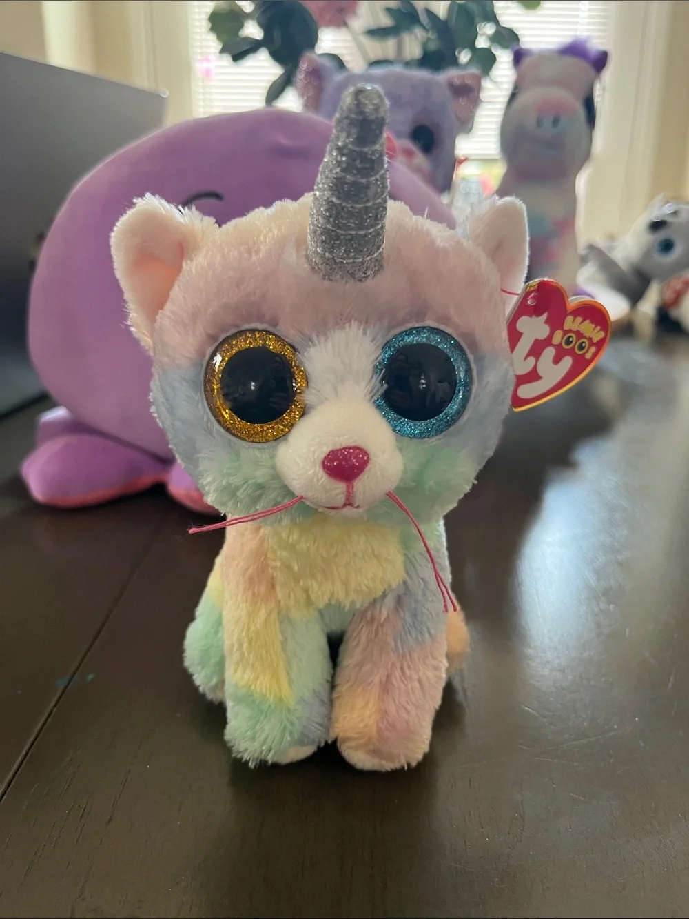 Ty Purple Octopus Plush Toy - Cute Sparkle Accent with friends